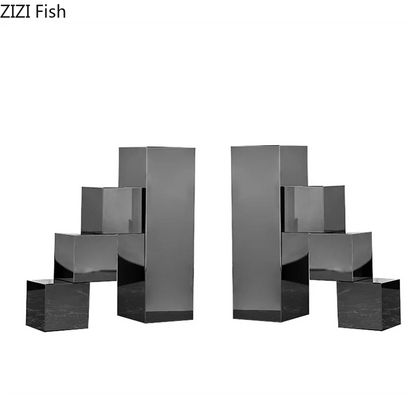 DecorBites™ Crystal Bookends Sculpture Minimalist Artwork Modern Home Decor