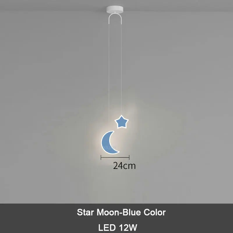 ديكوربايتس™ مصباح معلق للأطفال على شكل نجمة وقمر مع جهاز تحكم عن بعد للتحكم في الإضاءة