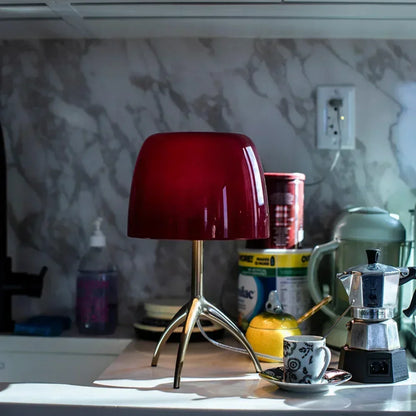 DecorBites™ Glass Shade Table Lamp: Designer Tripod Desk Light for Bedroom