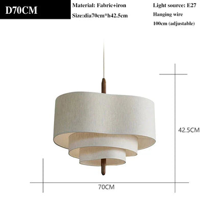 DecorBites™ Japanese Fabric Chandelier Retro Style Pendant Light for Living Room, Bedroom, Restaurant, Hotel