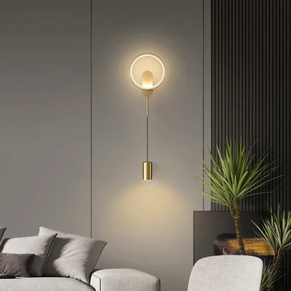 Aplique de pared LED dorado DecorBites™ de 24 W, estilo nórdico moderno, ideal para la decoración del hogar.