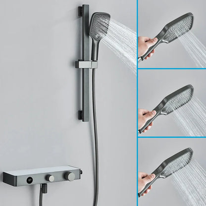 DecorBites™ Grey Digital Shower Faucet Set 2-Way Mixer System for Bathroom with Hand Sprayer
