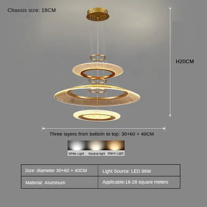 DecorBites™ LED Luxury Ring Chandelier for Living Room Decoration