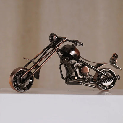 DecorBites™ Figura de metal de motocicleta retro de 14 cm para decoración del hogar y juguete