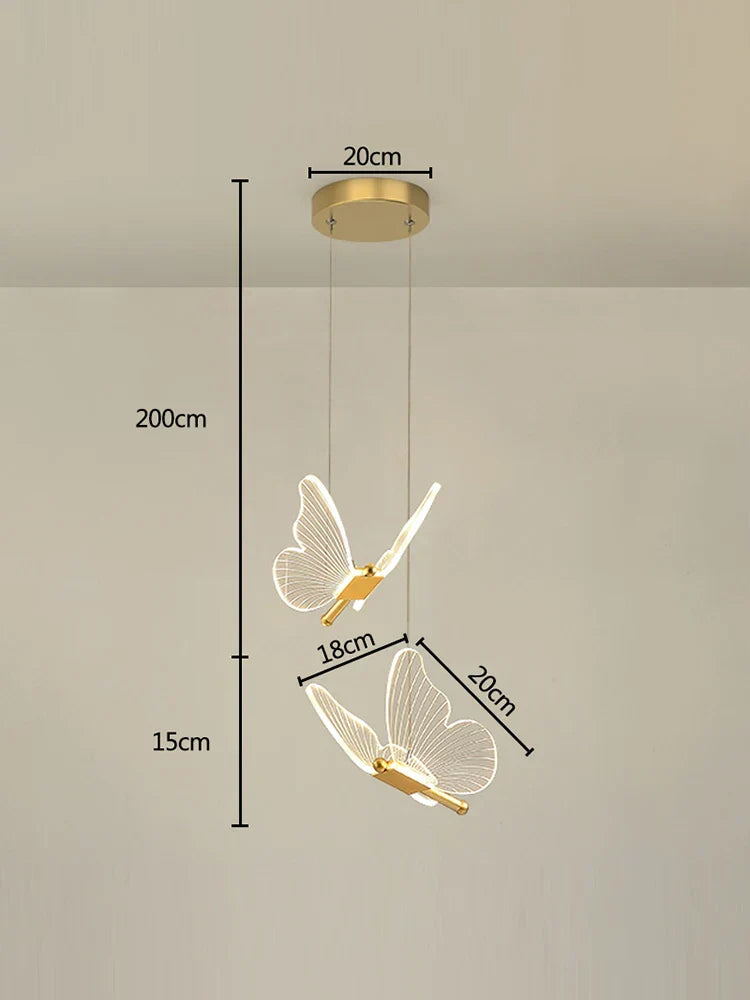 DecorBites™ Butterfly LED Chandelier: Modern Acrylic Pendant Lighting for Home Decoration