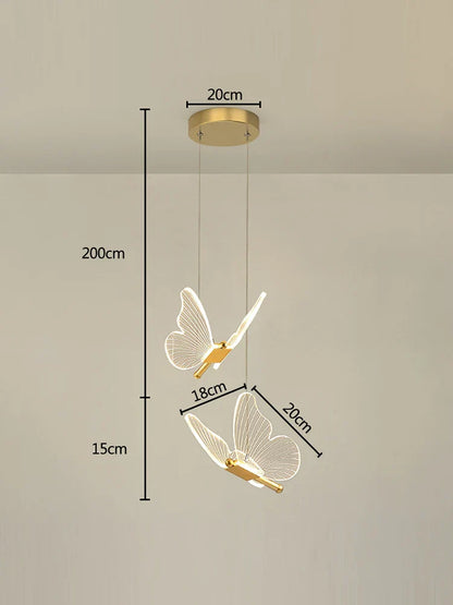 DecorBites™ Butterfly LED Chandelier: Modern Acrylic Pendant Lighting for Home Decoration