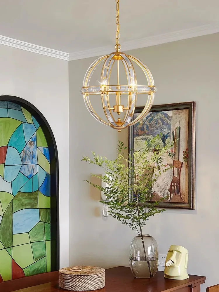 DecorBites™ Bronze Black Chrome Gold Globe LED Chandelier for Living Room