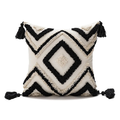 DecorBites™ Boho Loop Pillowcase - Grey Beige Tufted Cushion Cover for Home Decoration