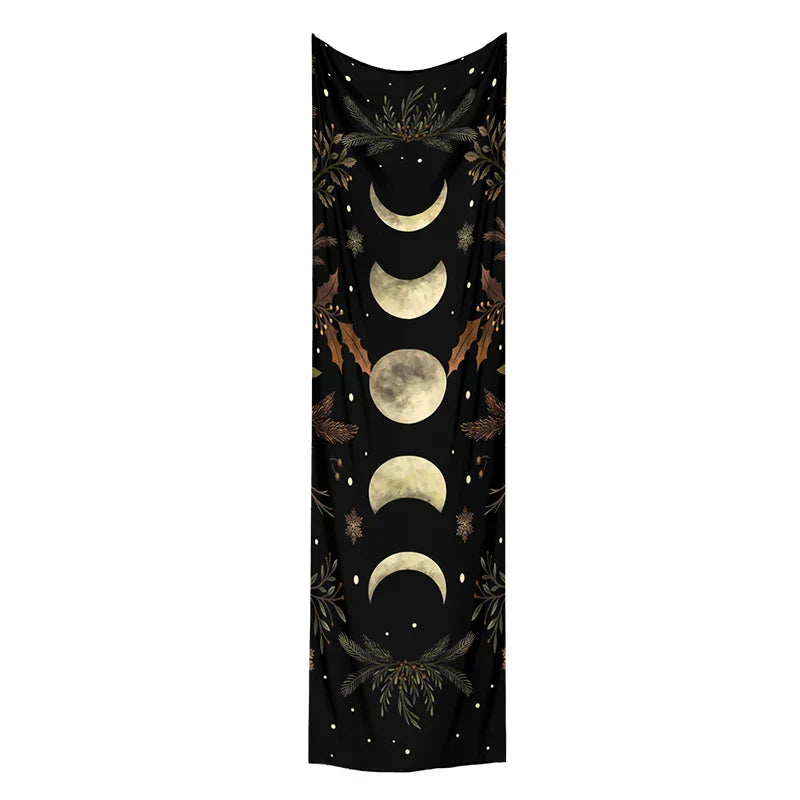 Moon Phase & Moth Tapestry Wall Hanging for Bohemian Home Decor by Decobites