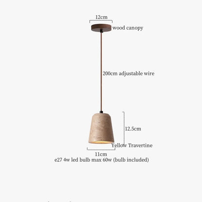 Luces colgantes LED de Piedra de Vidrio Decorbites™ - Travertino Amarillo Lámpara Vintage Colgante