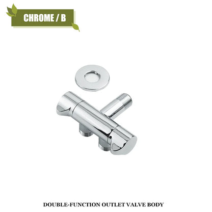 DecorBites™ Brushed Gold Solid Brass Bathroom Angled Dual Outlet Toilet Filling Valve