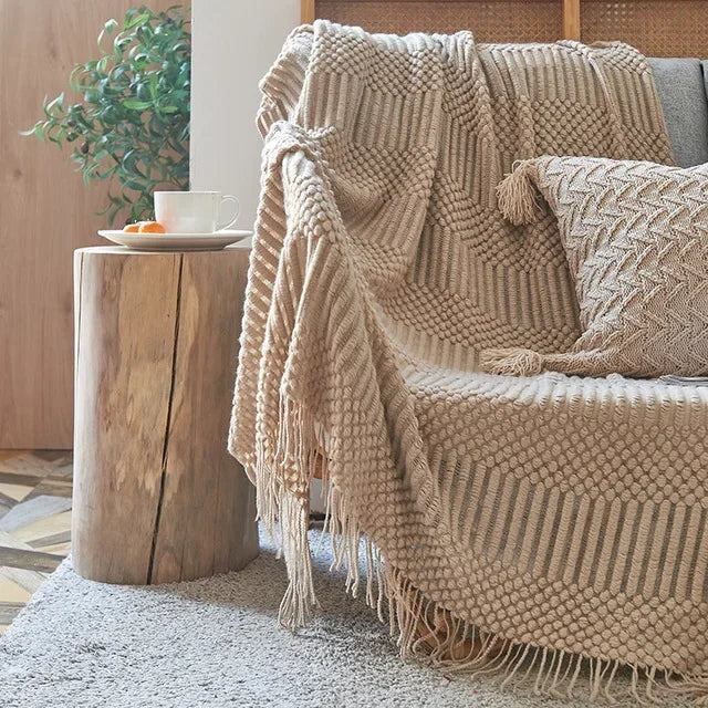Pineapple Knit Throw Blanket