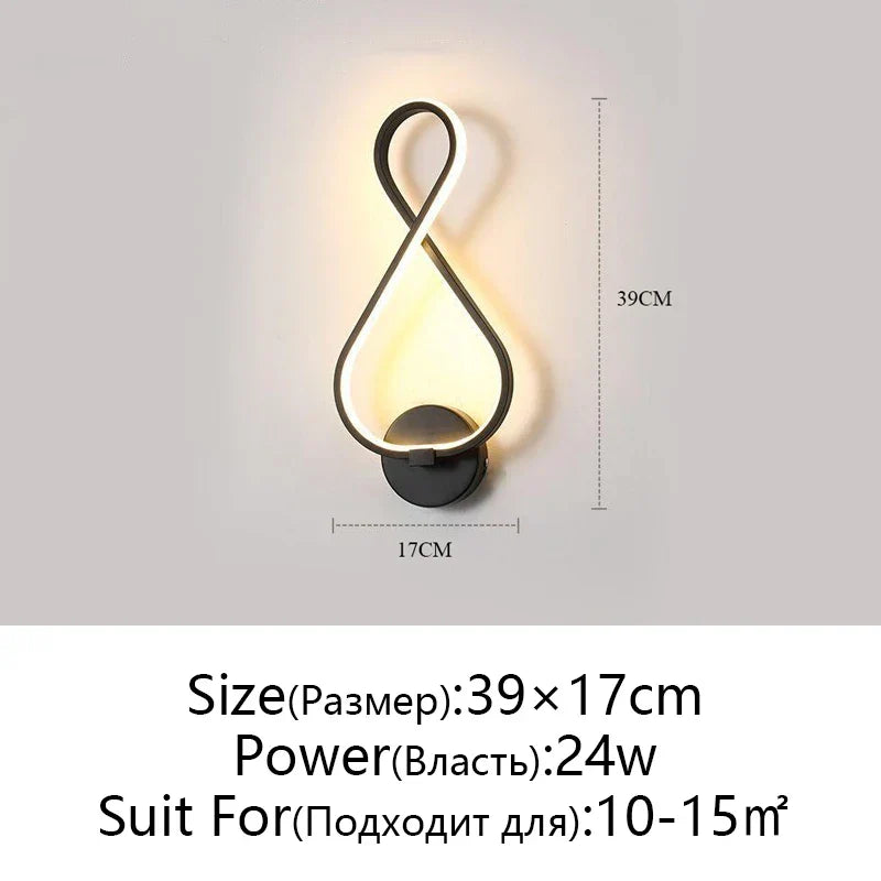 DecorBites™ LED Wall Lamps Modern Minimalist Bedroom Living Room Lighting Black White