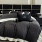 Decobites Luxury Black Jacquard Cotton Bedding Set with Silky Soft Texture