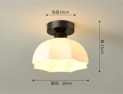 DecorBites™ Ceramic Glass Chandelier: Modern LED Ceiling Light for Living Room Aisle