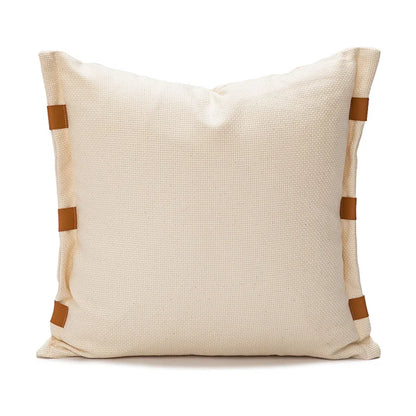 DecorBites™ Abstract Plush Burnt Orange Embroidered Pillow Cover 45x45cm Ivory Decoration
