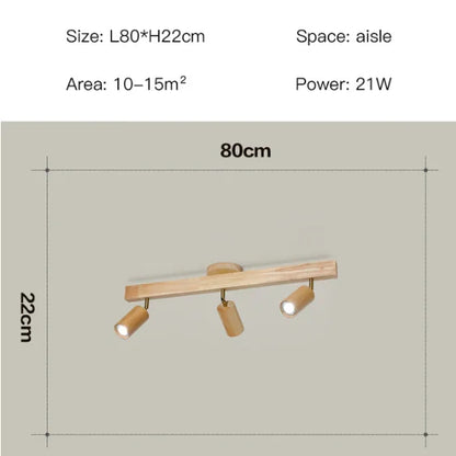 DecorBites™ Nordic WoodenTrack LED Ceiling Spotlight for Home Decor