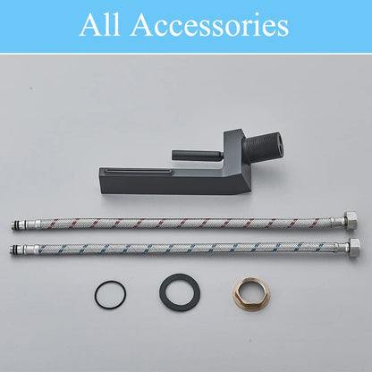 DecorBites™ Brass Waterfall Basin Faucet Hot/Cold Mixer Taps Single Handle Bathroom Sink