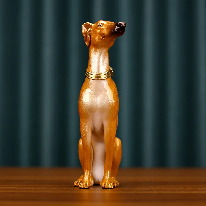 DecorBites™ Greyhound Metal Sculpture: Handcrafted Dog Figurine for Home Decor