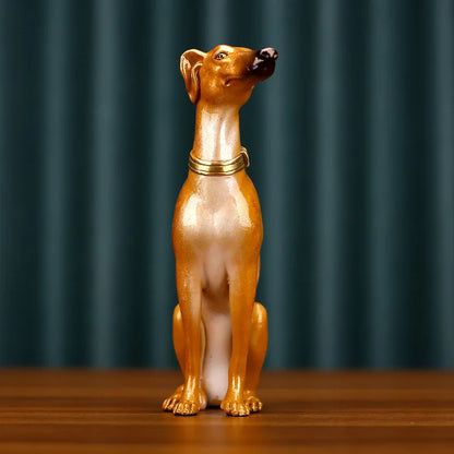 DecorBites™ Greyhound Metal Sculpture: Handcrafted Dog Figurine for Home Decor