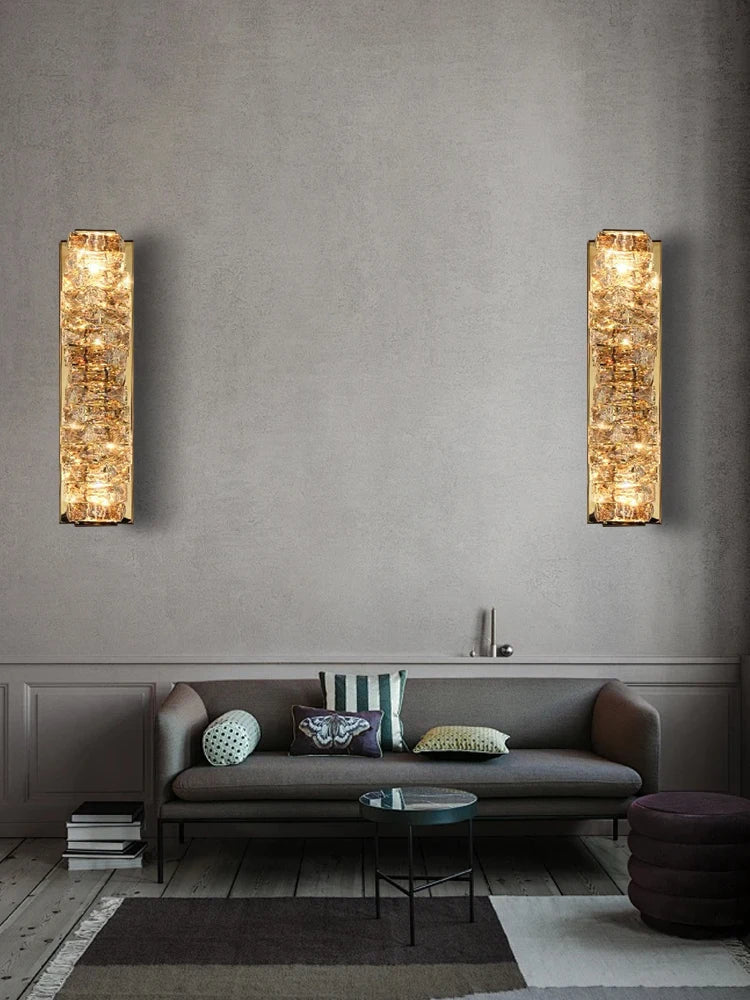 Apliques de pared de cristal DecorBites™: Lámparas de pared de lujo para interiores, ideales para la decoración de habitaciones modernas e iluminación de mesilla de noche.