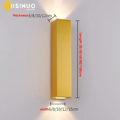 DecorBites™ Gold LED Wall Lamp 96V 220V IP67 Waterproof Outdoor Sconce Light