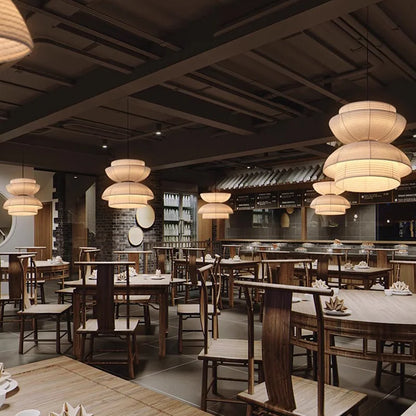 DecorBites™ Japanese Wabi Sabi Fabric Pendant Light: Traditional and Creative Lighting for Dining Room