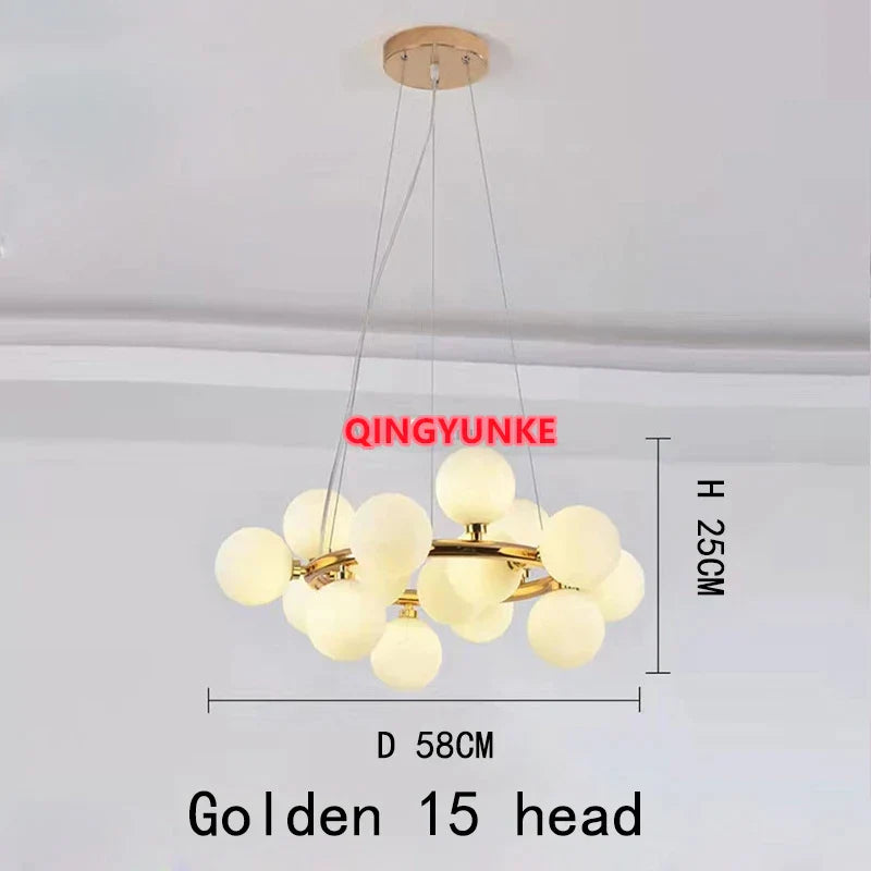 ثريا ديكوربايتس™ الزجاجية لغرفة المعيشة - إضاءة سقف جزيرة المطبخ النوردية الحديثة