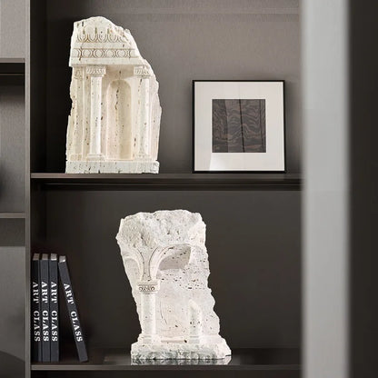 DecorBites™ Handmade Marble Medieval Sculptures and Ancient Greek Roman Temple Statue