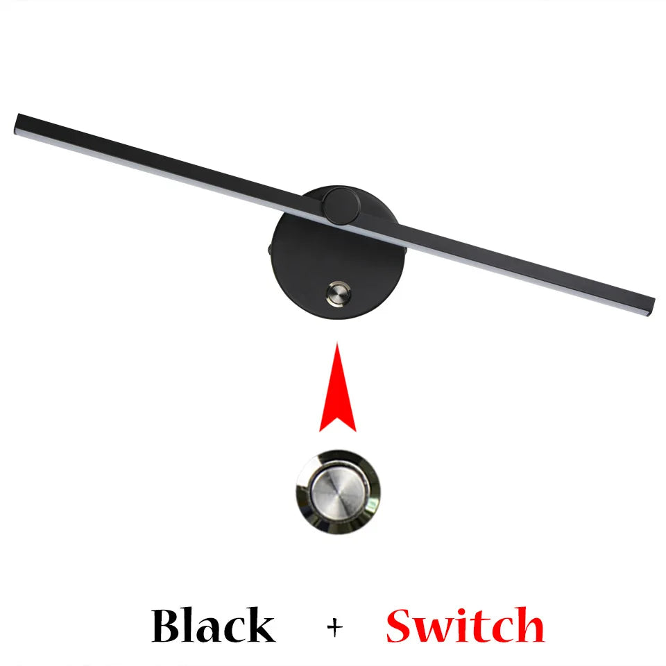 Lámpara de pared de vanidad LED lineal Decorbites™ de 41 cm con interruptor y rotación de 300°