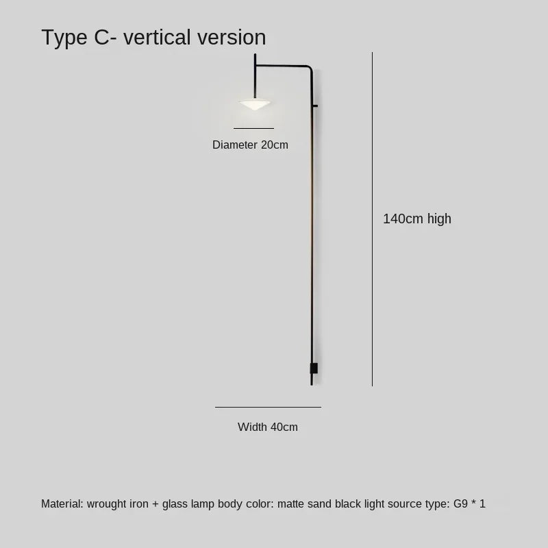 DecorBites™ Black Iron LED Long Wall Lamp for Living Room, Bedroom, Corridor - Nordic Style