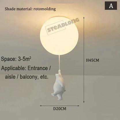 DecorBites™ Little Bear Cartoon Pendant Lamp for Kids Room Bedroom Living Room