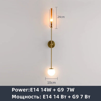 Lámpara de pared DecorBites™ de metal dorado: Lámpara de noche de estilo nórdico para dormitorio o sala de estar moderna