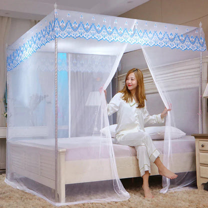 Decobites Romantic Square Mosquito Net for Single Double Queen Bed - Anti Insect Canopy