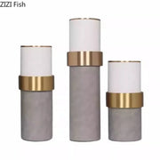 Gold Cylinder Desk Vase