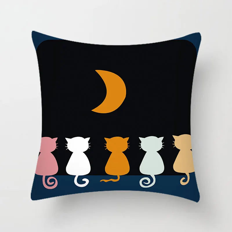 Cat Pattern Pillow Cover