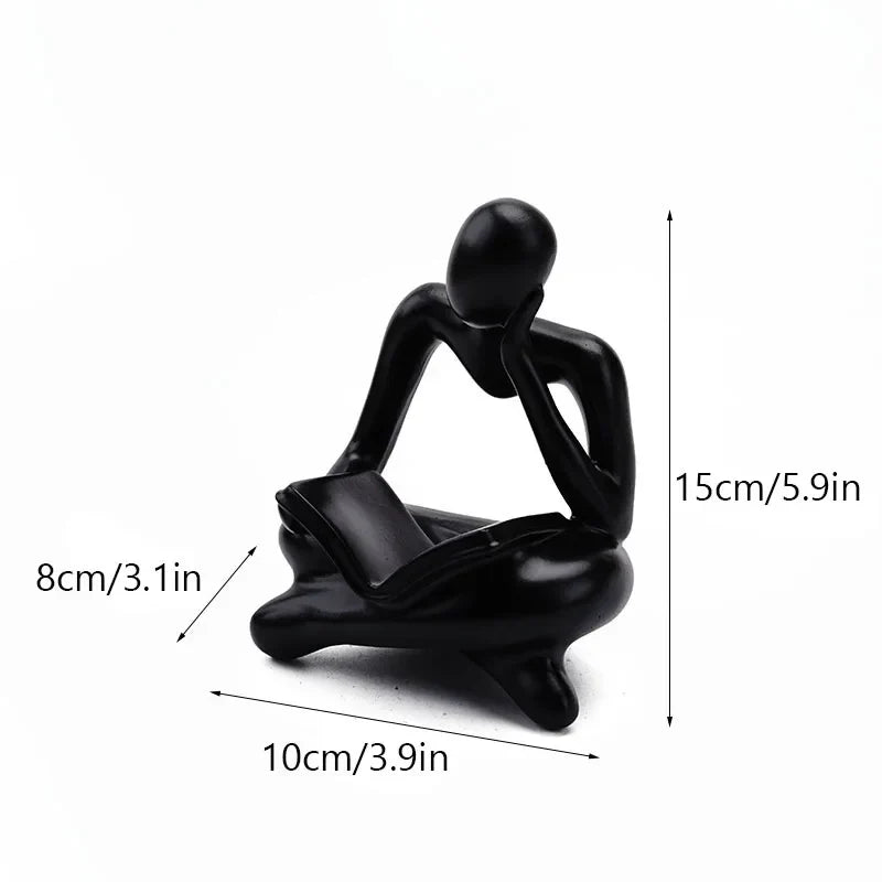 DecorBites™ Abstract Thinker Resin Figurine for Home Office Decor