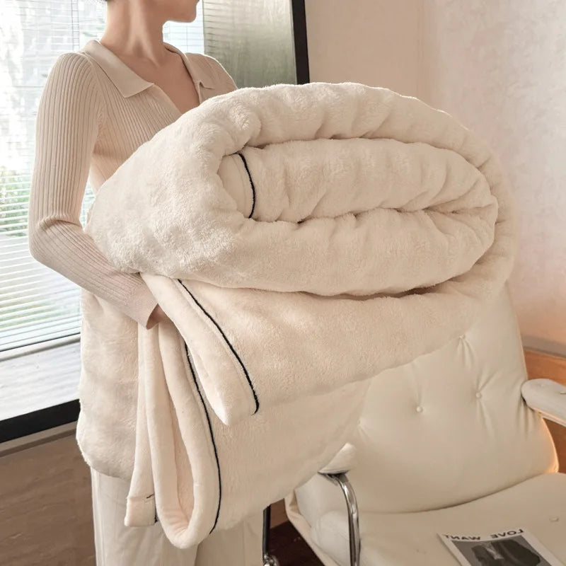 DecorBites™ Cozy Bubble Faux Rabbit Fur Blanket: Warm Sofa & Bed Cover for All Seasons