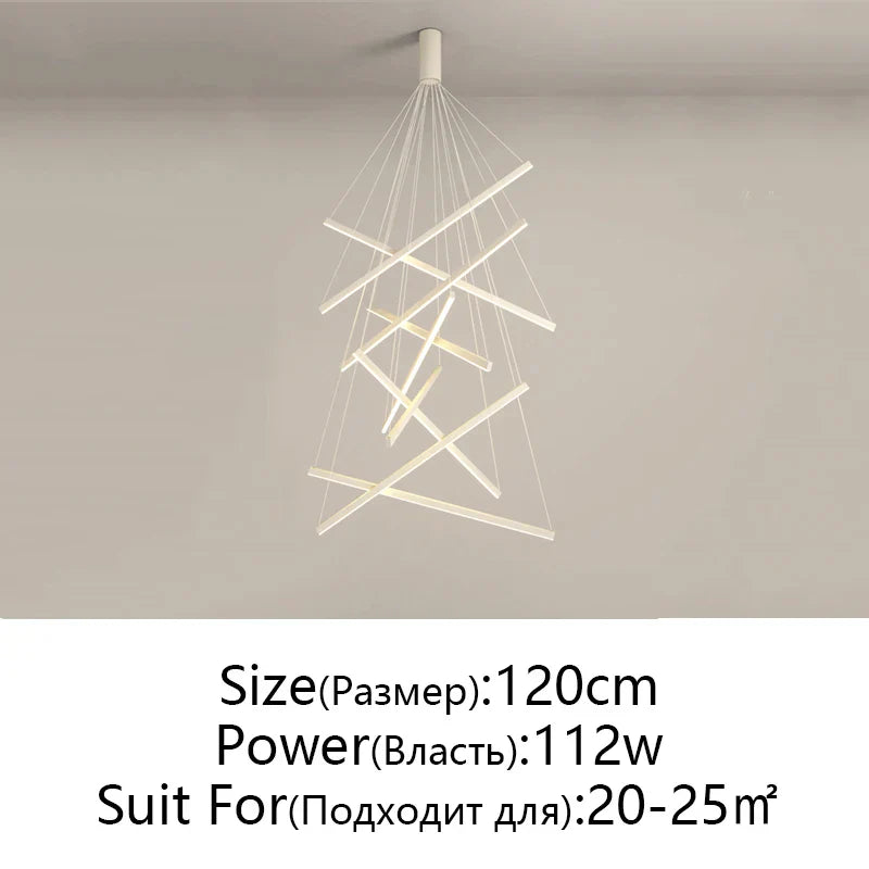 DecorBites™ LED Chandelier: Modern Luster Lighting for Stair Hall Bedroom Room Duplex Building