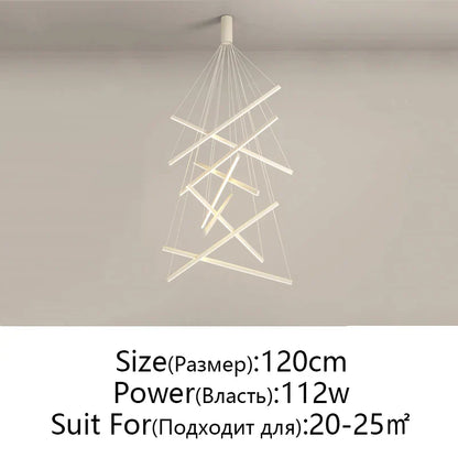 DecorBites™ LED Chandelier: Modern Luster Lighting for Stair Hall Bedroom Room Duplex Building