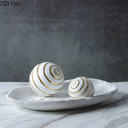 DecorBites™ Golden Texture Ball Geometric Desk Decoration - Minimalist Abstract Artwork