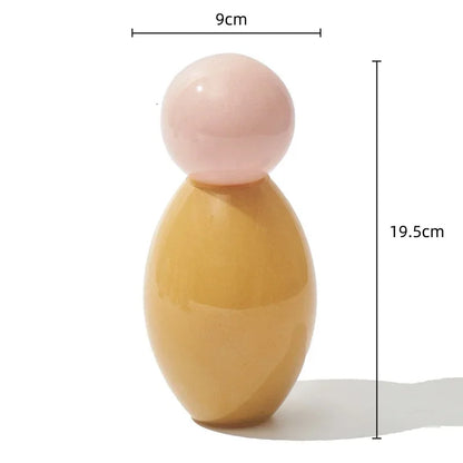 مزهرية زجاجية على شكل كرة هندسية من DecorBites™ مع غطاء، وحاوية تخزين مكتبية