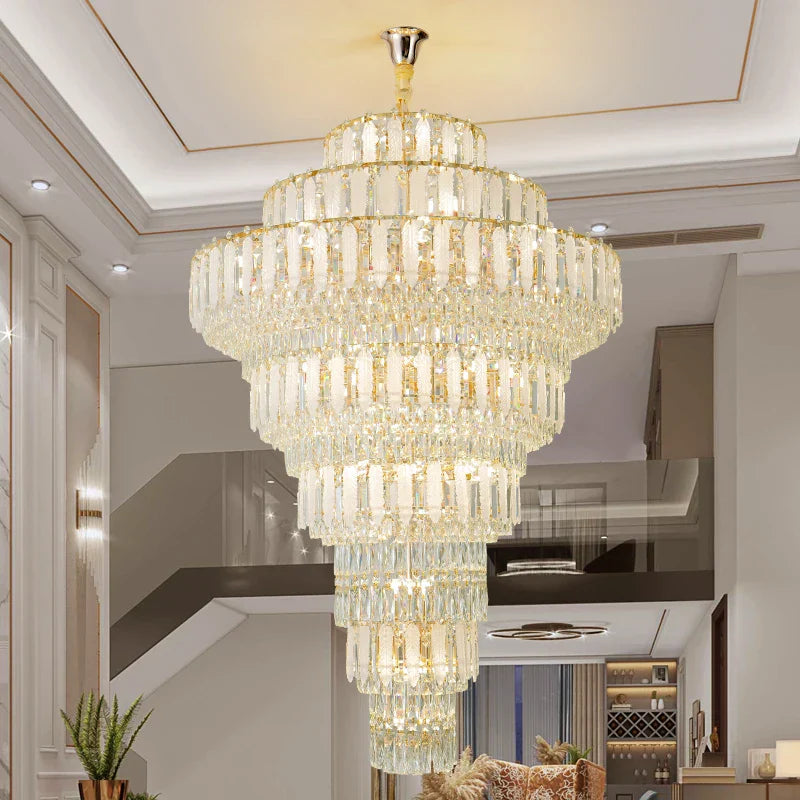 DecorBites™ Crystal Hollow Chandelier: Elegant Lighting for European Villa, Hotel Lobby, and Living Room