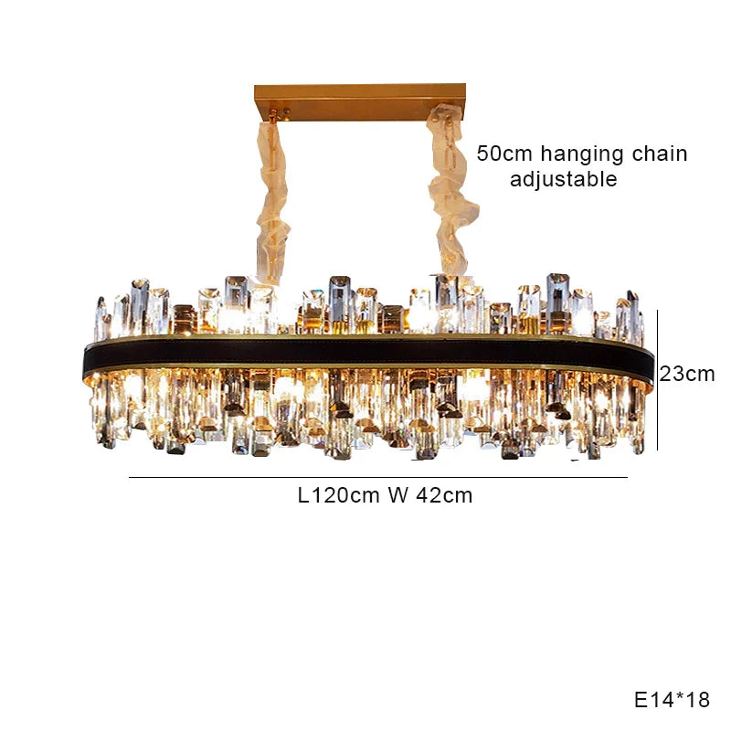 DecorBites™ Crystal Leather Chandelier | Modern LED Lustres for Living Room & Dining Room