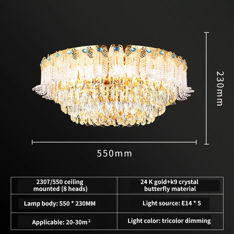 DecorBites™ Crystal Living Room Chandelier: Elegant Lighting for Home, Hotel, Club