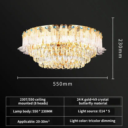 DecorBites™ Crystal Living Room Chandelier: Elegant Lighting for Home, Hotel, Club