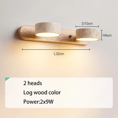 DecorBites™ Japanese Retro Stone Wall Mirror Light for Bathroom and Dressing Table