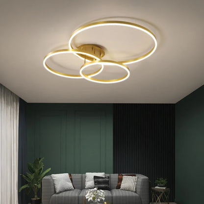 DecorBites™ Golden Coffee LED Ceiling Light with Acrylic Lampshade for Creative Living Room Fixtures