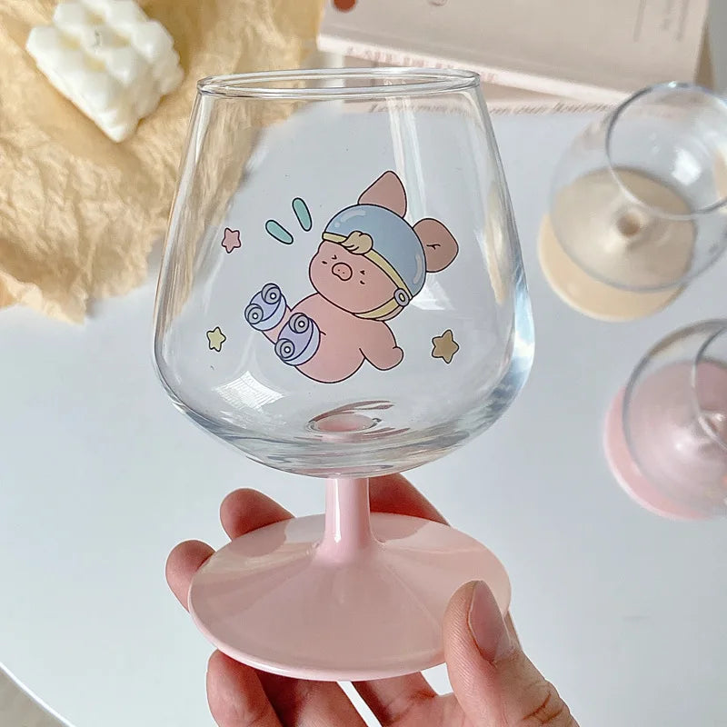 Decorbites™ Cáliz de cristal Kawaii Rabbit: Vaso de jugo lindo para niñas