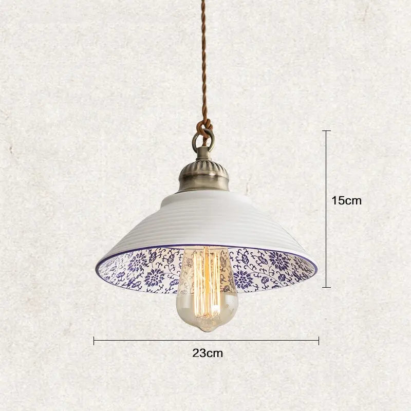 DecorBites™ Chinese Style Porcelain Hanging Lamp for Clothing Store & Bedroom